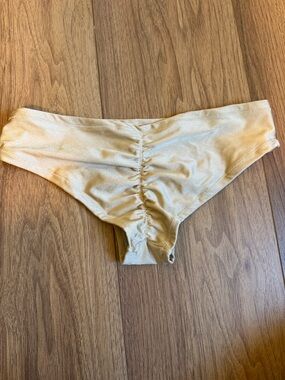 Gold shimmer ruched swim or pole shorts - Rad Polewear-inspired